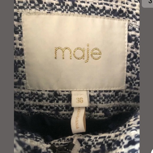 Maje Tweed Embellished Jacket Sz FR 36 - Picture 10 of 16